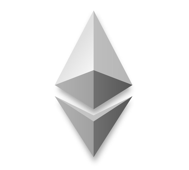 Simbolo ethereum isolato simbolo crittografico ethereum bianco illustrazione vettoriale