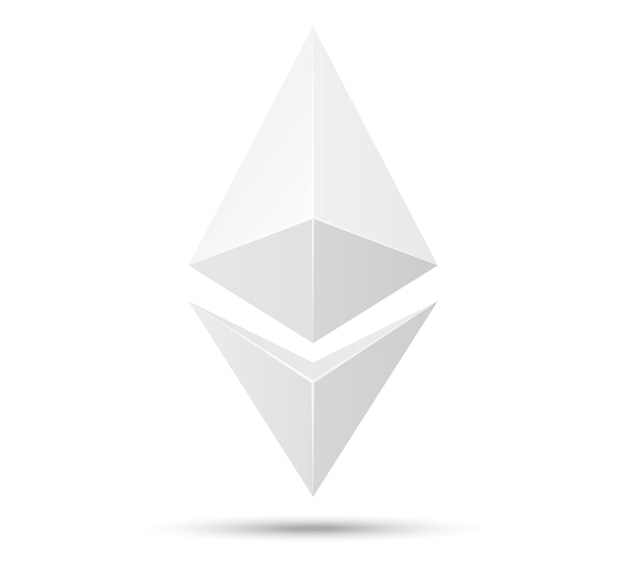 Ethereum symbol isolated white ethereum crypto symbol vector illustration