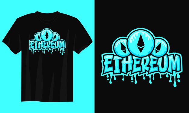 Ethereum Typography Tshirt Design Illustration