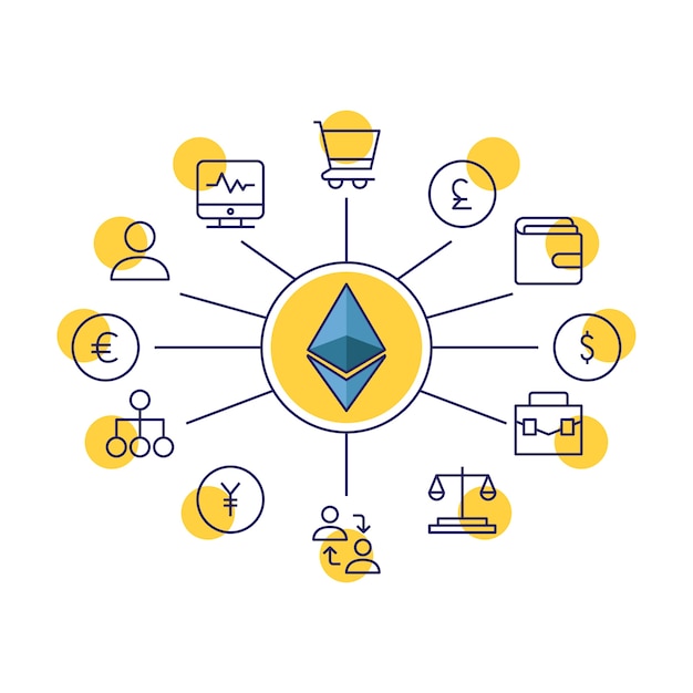 Ethereum winkel illustratie vector geïsoleerd