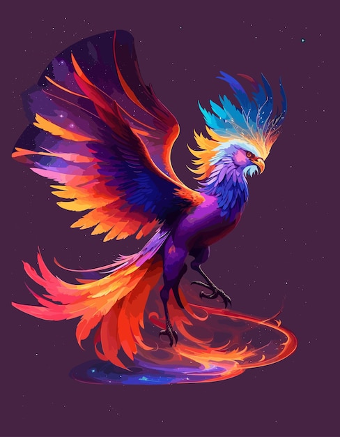 Etherische pracht De schitterende Phoenix in een hemels tapijt van kleuren