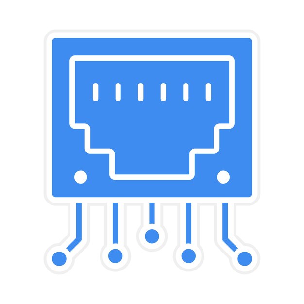 Вектор Векторное изображение значка ethernet может быть использовано для информатики