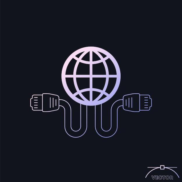 Ethernet-kabel en netwerkvectorpictogram