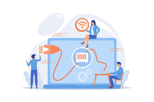 Ethernet-verbinding, LAN-verbindingstechnologie, ethernet-netwerksysteemconcept.