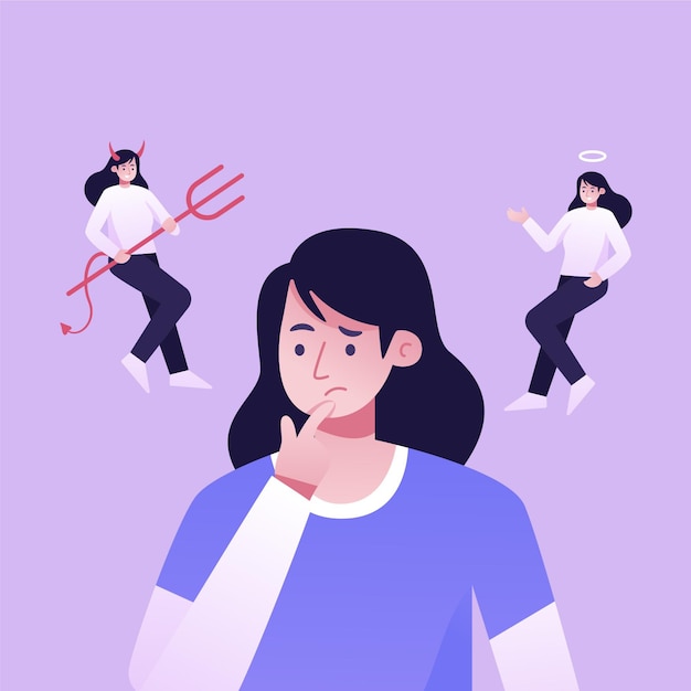 Vector ethical dilemma illustration