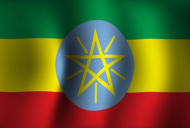 Vector ethiopia flag background waving 3d national banner wallpaper