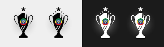 Ethiopia flag trophy vector illustration