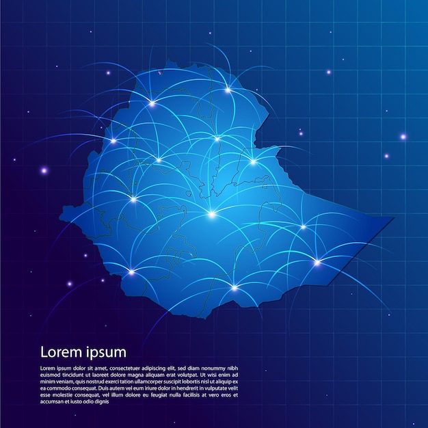 Ethiopia map internet network