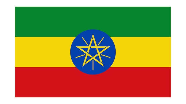 Ethiopische vlag met de oorspronkelijke kleur