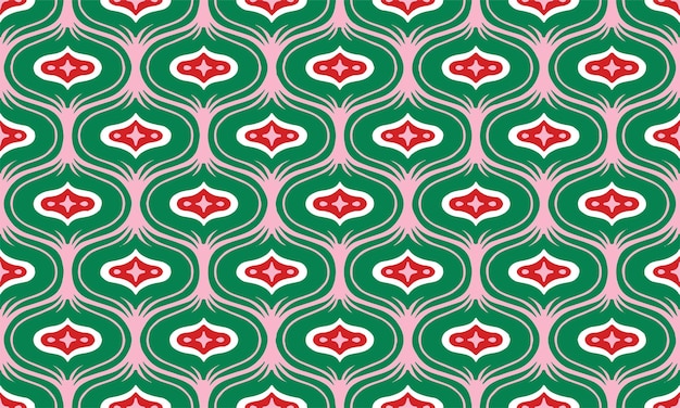 Ethnic abstract background cute pink green geometric tribal ikat folk motif oriental native pattern