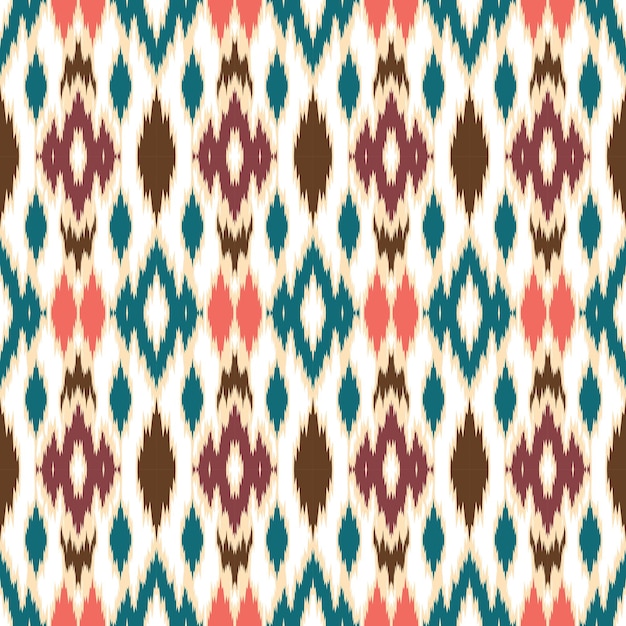 Ethnic abstract ikat art. seamless pattern in tribal, folk embroidery, and mexican style. aztec geom