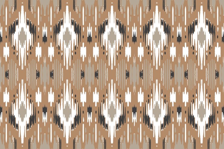 Vector ethnic abstract ikat art seamless pattern in tribal
