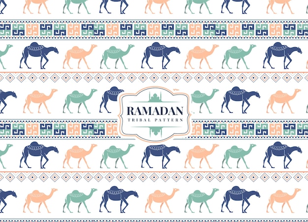 Ethnic arabic seamless pattern with camel for textile design