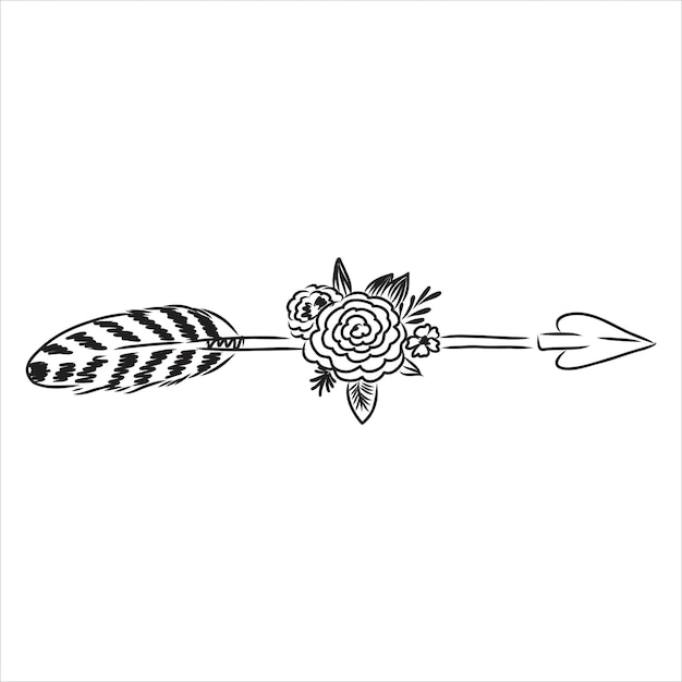 Ethnic arrows, feathers. Boho style. boho arrow vector