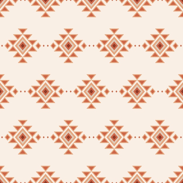 Vector ethnic aztec seamless pattern tribal navajo patterngeometric ornament vector illustration in boho style rug textile print texture