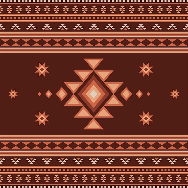 Ethnic Aztec seamless pattern Tribal Navajo patternGeometric ornament Vector illustration in boho style Rug textile print texture