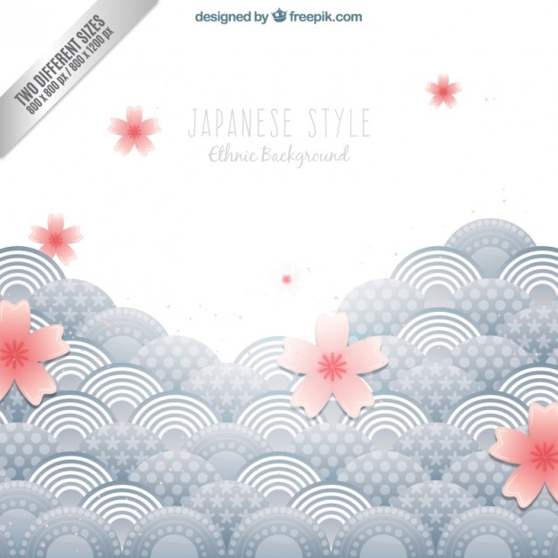 Vector ethnic background in japanese style