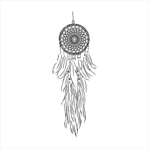 Traditional dream catcher icon, cartoon style