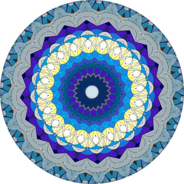 Ethnic bright colorful mandala style flowers pattern