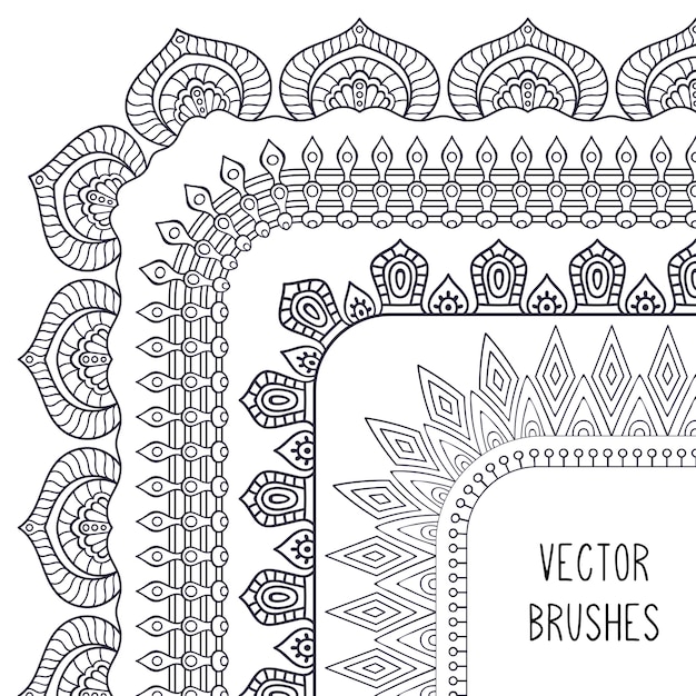 Vector ethnic brush collection