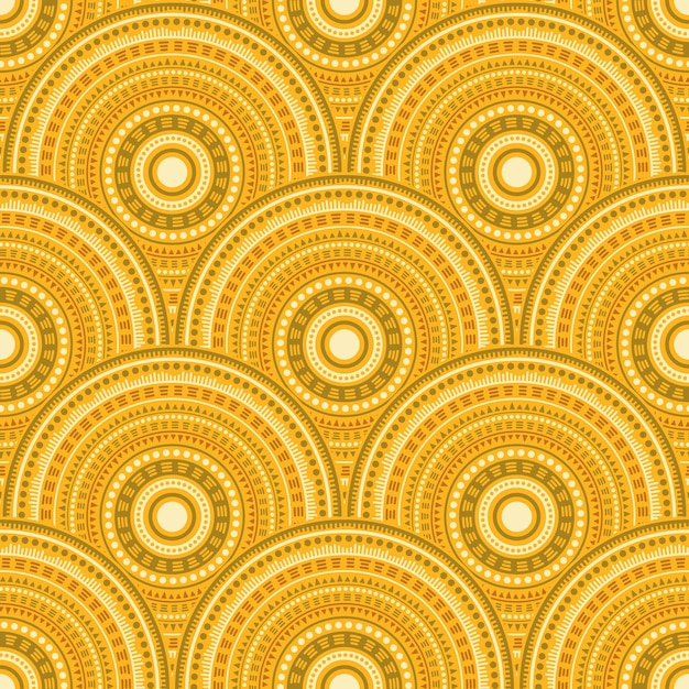 Ethnic circle shapes seamless geometric pattern