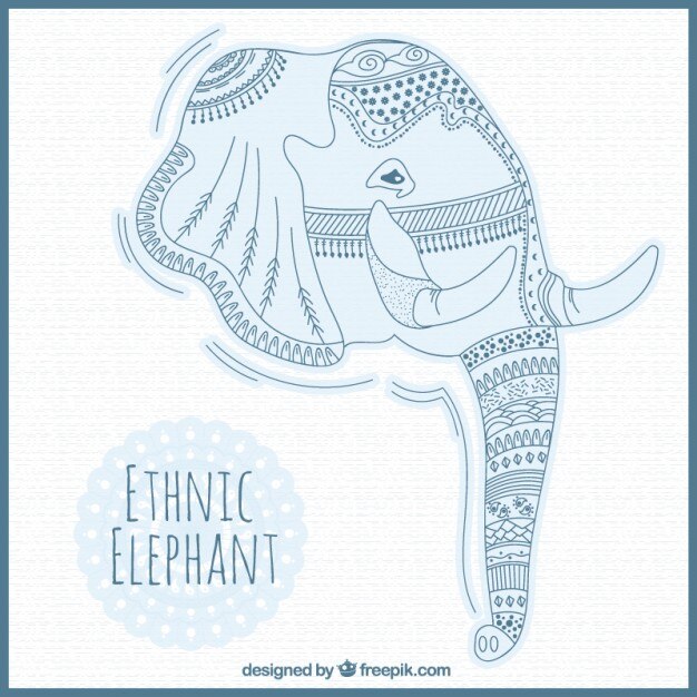 Vector ethnic elephant head