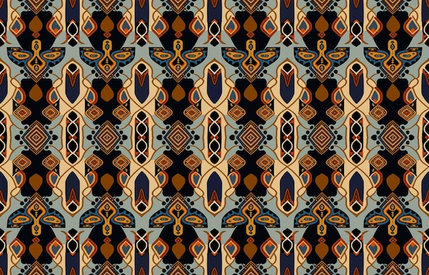 Ethnic fabric pattern Abstract traditional folk antique graphic line fabric textile illustration