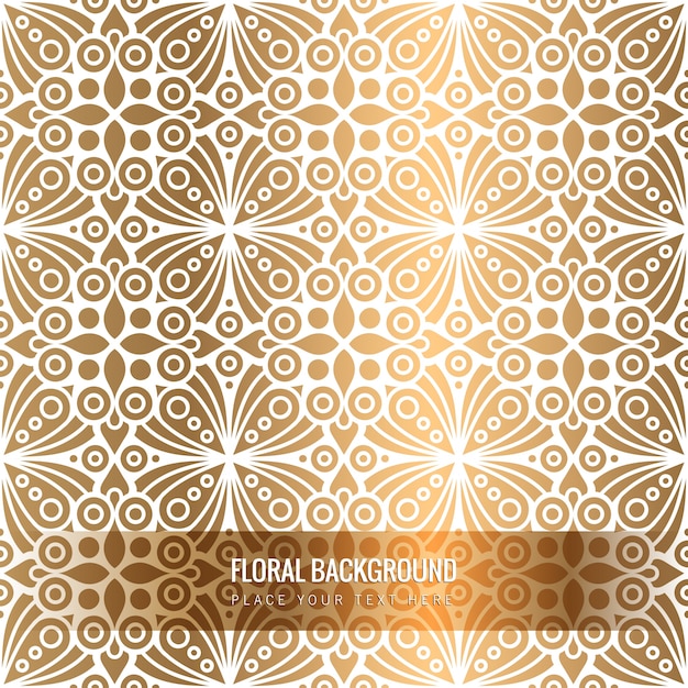 Ethnic floral golden pattern