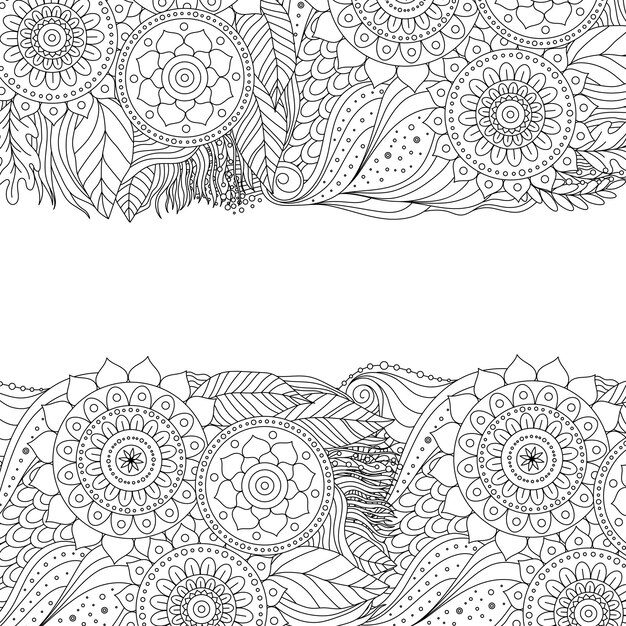 Ethnic floral pattern with mandala