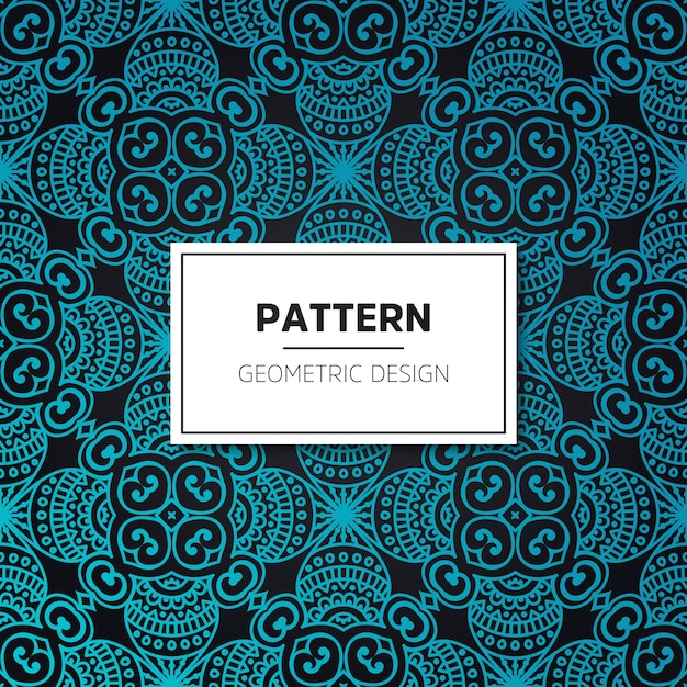 Ethnic floral seamless pattern with mandalas