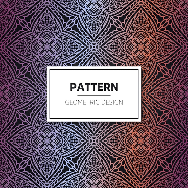 Ethnic floral seamless pattern with mandalas