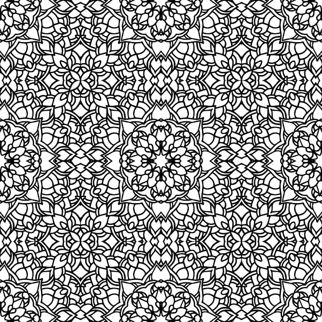 만다라와 민족 꽃 원활한 패턴