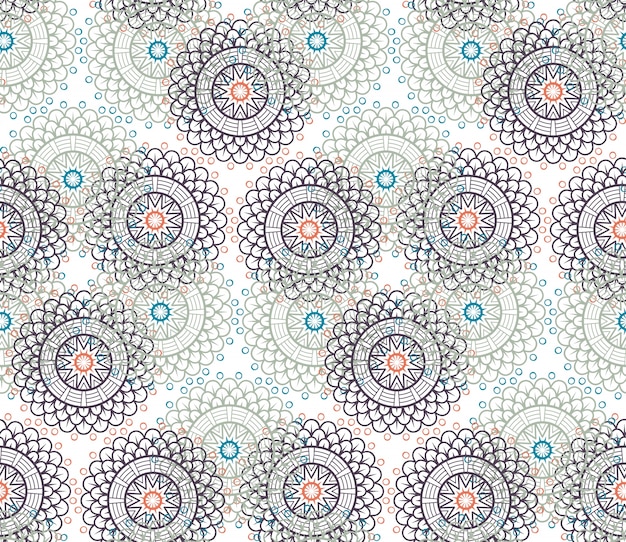 Ethnic floral seamless pattern