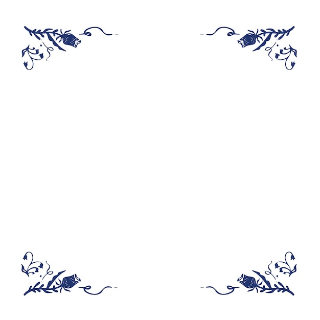 Vector ethnic flowers dark blue illustration