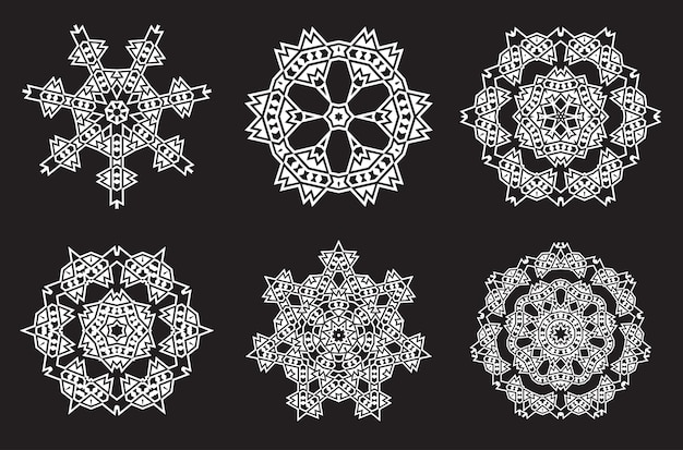 Ethnic Fractal Mandala Meditation looks like Snowflake