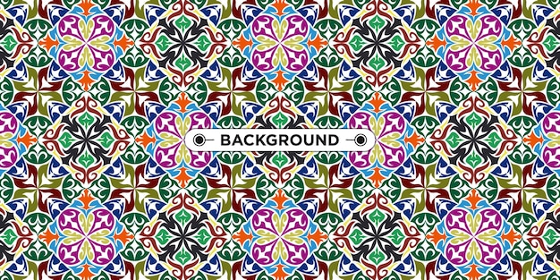 Ethnic geometric mandala pattern seamless background