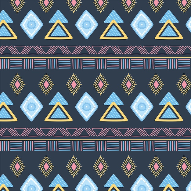 Ethnic handmade, abstract decoration tribal ornament seamless pattern vector illustration