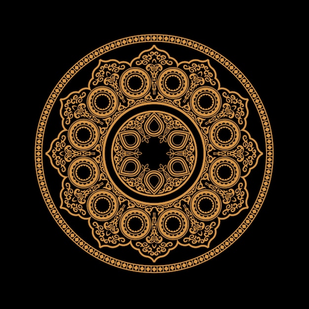 民族ヘナ曼荼羅 - 丸い飾り模様