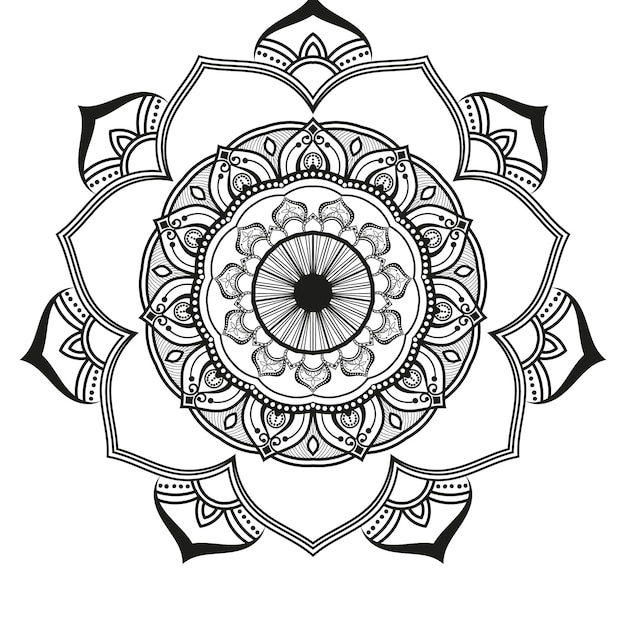 Vector ethnic luxury decoration abstract mandala ramadan and yoga indian puja geometric pattern alpona