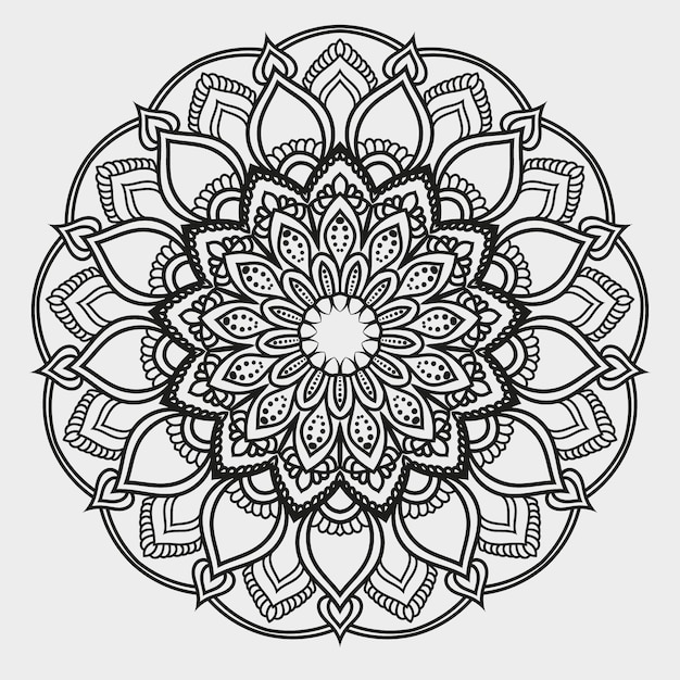 Vector ethnic luxury decoration abstract mandala ramadan and yoga indian puja geometric pattern alpona