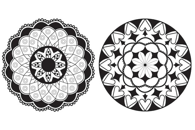 Ethnic mandala decoration pattern set