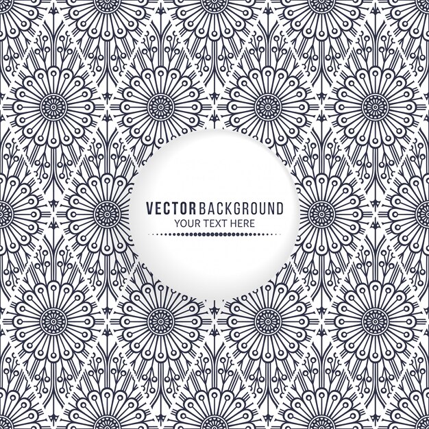 Ethnic mandala design background with blank circle frame