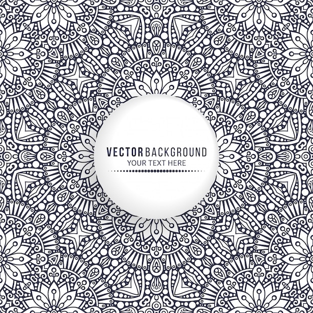 Vector ethnic mandala design background with blank circle frame