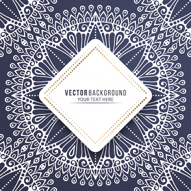 Vector ethnic mandala design background with blank frame