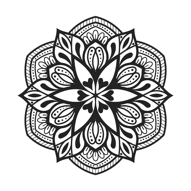 Ethnic mandala design with circular ornamental pattern