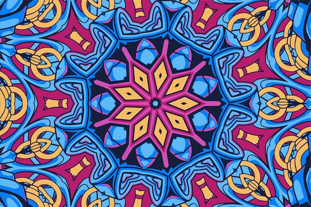 Ethnic mandala flower box vector medallion background