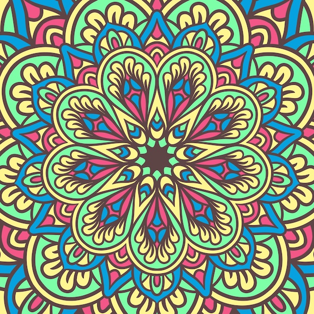 Ethnic mandala round ornament pattern with colorful, mandala vector background, decorative pattern