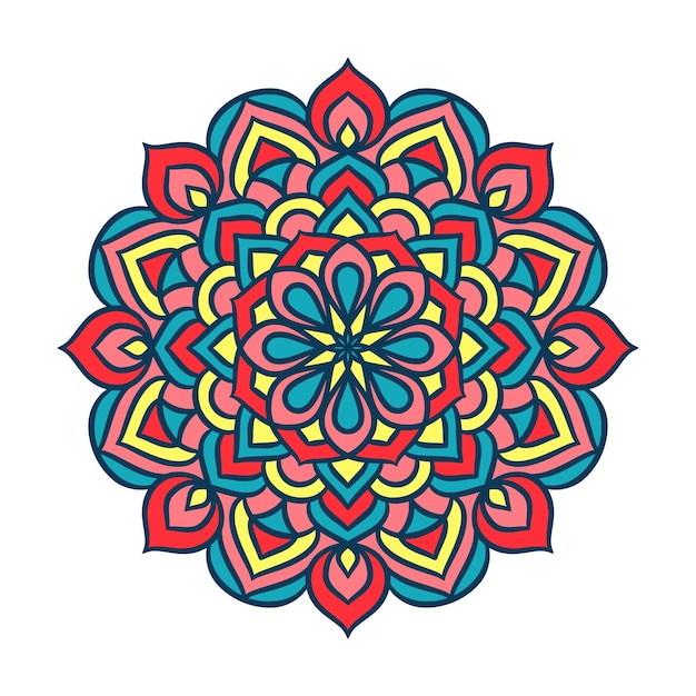 Ethnic Mandala Round Ornament Pattern With Colorful