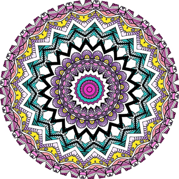 Ethnic mandala with colorful ornament. bright colors. isolated