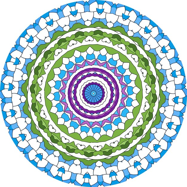 Ethnic Mandala With Colorful Ornament. Bright Colors. Isolated.
